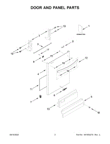 02 - Door And Panel Parts parts for Whirlpool Dishwasher WDT530HAMM0 from AppliancePartsPros.com