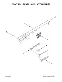 03 - Control Panel And Latch Parts parts for Whirlpool Dishwasher WDT530HAMM0 from AppliancePartsPros.com