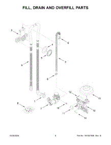 05 - Fill, Drain And Overfill Parts parts for Whirlpool Dishwasher WDT540HAMZ0 from AppliancePartsPros.com