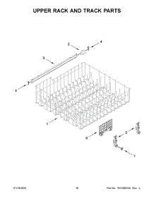 09 - Upper Rack And Track Parts parts for Whirlpool Dishwasher WDT540HAMZ4 from AppliancePartsPros.com