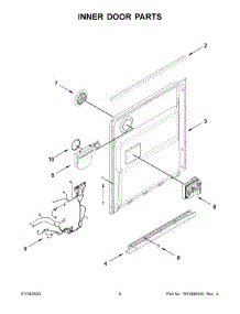 04 - Inner Door Parts parts for Whirlpool Dishwasher WDT540HAMZ4 from AppliancePartsPros.com