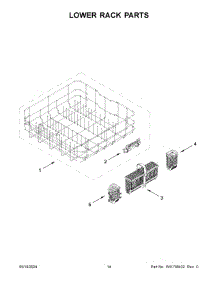 08 - Lower Rack Parts parts for Whirlpool Dishwasher WDT550SAPB0 from AppliancePartsPros.com