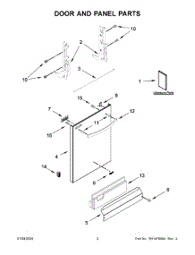 02 - Door And Panel Parts parts for Whirlpool Dishwasher WDT705PAKW0 from AppliancePartsPros.com