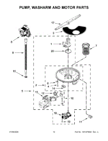 07 - Pump, Washarm And Motor Parts parts for Whirlpool Dishwasher WDT705PAKW0 from AppliancePartsPros.com