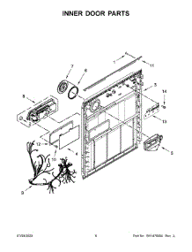 04 - Inner Door Parts parts for Whirlpool Dishwasher WDT705PAKW0 from AppliancePartsPros.com