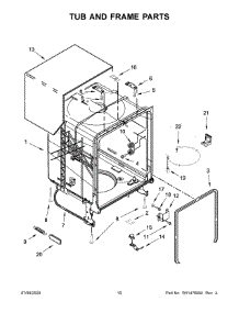 06 - Tub And Frame Parts parts for Whirlpool Dishwasher WDT705PAKW0 from AppliancePartsPros.com
