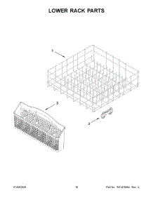 10 - Lower Rack Parts parts for Whirlpool Dishwasher WDT705PAKW0 from AppliancePartsPros.com