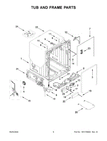 04 - Tub And Frame Parts parts for Whirlpool Dishwasher WDT740SALW3 from AppliancePartsPros.com