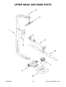 06 - Upper Wash And Rinse Parts parts for Whirlpool Dishwasher WDT740SALW3 from AppliancePartsPros.com