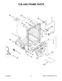 04 - Tub And Frame Parts parts for Whirlpool Dishwasher WDT750SAKW3 from AppliancePartsPros.com