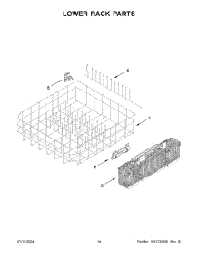 08 - Lower Rack Parts parts for Whirlpool Dishwasher WDT750SAKW3 from AppliancePartsPros.com