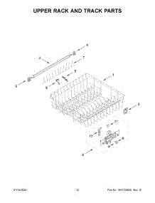 07 - Upper Rack And Track Parts parts for Whirlpool Dishwasher WDT750SAKW3 from AppliancePartsPros.com