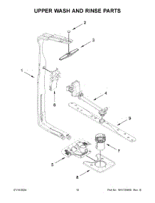 06 - Upper Wash And Rinse Parts parts for Whirlpool Dishwasher WDT750SAKW3 from AppliancePartsPros.com