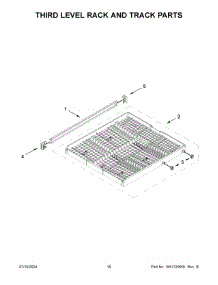 09 - Third Level Rack And Track Parts parts for Whirlpool Dishwasher WDT750SAKW3 from AppliancePartsPros.com
