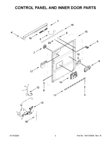 03 - Control Panel And Inner Door Parts parts for Whirlpool Dishwasher WDT750SAKZ3 from AppliancePartsPros.com