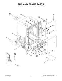 04 - Tub And Frame Parts parts for Whirlpool Dishwasher WDT970SAKV3 from AppliancePartsPros.com