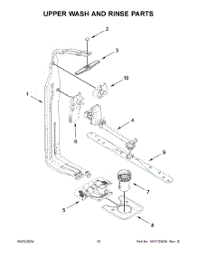 06 - Upper Wash And Rinse Parts parts for Whirlpool Dishwasher WDT970SAKV3 from AppliancePartsPros.com