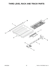 09 - Third Level Rack And Track Parts parts for Whirlpool Dishwasher WDT970SAKV3 from AppliancePartsPros.com
