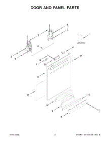 02 - Door And Panel Parts parts for Whirlpool Dishwasher WDTA50SAKB2 from AppliancePartsPros.com
