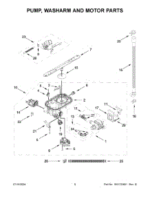 05 - Pump, Washarm And Motor Parts parts for Whirlpool Dishwasher WDTA50SAKB3 from AppliancePartsPros.com