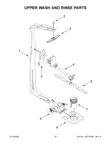 06 - Upper Wash And Rinse Parts parts for Whirlpool Dishwasher WDTA50SAKB3 from AppliancePartsPros.com
