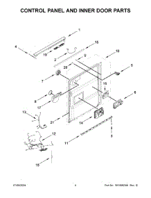 03 - Control Panel And Inner Door Parts parts for Whirlpool Dishwasher WDTA50SAKT2 from AppliancePartsPros.com