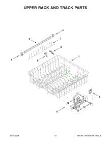 07 - Upper Rack And Track Parts parts for Whirlpool Dishwasher WDTA50SAKT2 from AppliancePartsPros.com