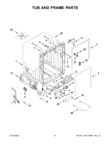 04 - Tub And Frame Parts parts for Whirlpool Dishwasher WDTA50SAKV3 from AppliancePartsPros.com