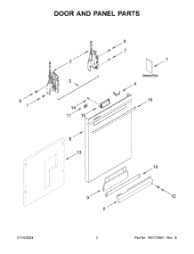 02 - Door And Panel Parts parts for Whirlpool Dishwasher WDTA50SAKV3 from AppliancePartsPros.com