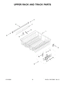 07 - Upper Rack And Track Parts parts for Whirlpool Dishwasher WDTA50SAKV3 from AppliancePartsPros.com