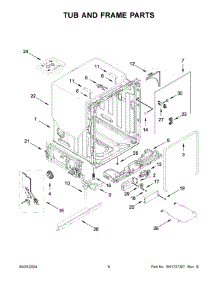 04 - Tub And Frame Parts parts for Whirlpool Dishwasher WDTA80SAKZ3 from AppliancePartsPros.com