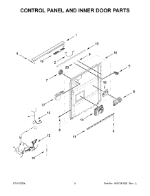03 - Control Panel And Inner Door Parts parts for Whirlpool Dishwasher WDTS7024RZ0 from AppliancePartsPros.com