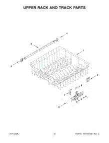 07 - Upper Rack And Track Parts parts for Whirlpool Dishwasher WDTS7024RZ0 from AppliancePartsPros.com