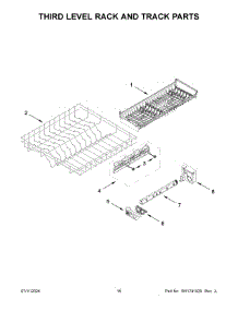 09 - Third Level Rack And Track Parts parts for Whirlpool Dishwasher WDTS7024RZ0 from AppliancePartsPros.com