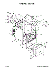 03 - Cabinet Parts parts for Whirlpool Dryer WED5050LW1 from AppliancePartsPros.com