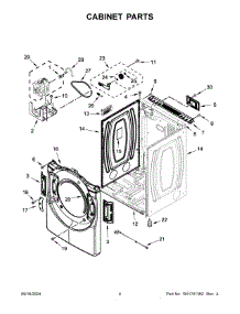 03 - Cabinet Parts parts for Whirlpool Dryer WED5220RW0 from AppliancePartsPros.com