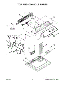 02 - Top And Console Parts parts for Whirlpool Dryer WED6150PB0 from AppliancePartsPros.com