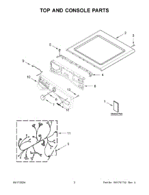 02 - Top And Console Parts parts for Whirlpool Dryer WED6720RW0 from AppliancePartsPros.com
