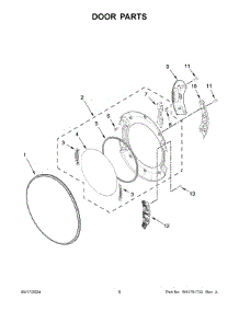 05 - Door Parts parts for Whirlpool Dryer WED6720RW0 from AppliancePartsPros.com
