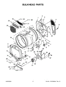 04 - Bulkhead Parts parts for Whirlpool Dryer WED8127LC2 from AppliancePartsPros.com