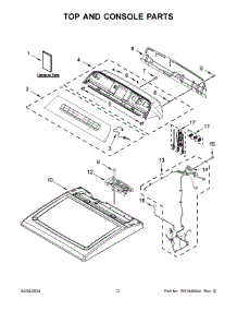 02 - Top And Console Parts parts for Whirlpool Dryer WED8127LW2 from AppliancePartsPros.com