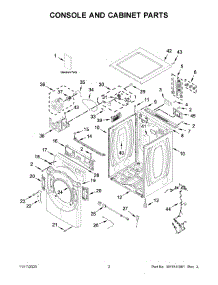 02 - Console And Cabinet Parts parts for Whirlpool Dryer WED8620HC2 from AppliancePartsPros.com