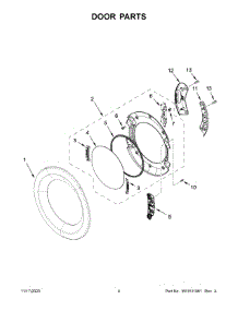 03 - Door Parts parts for Whirlpool Dryer WED8620HC2 from AppliancePartsPros.com