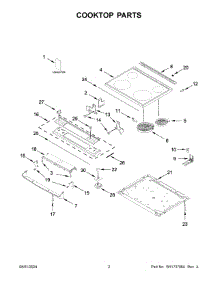 02 - Cooktop Parts parts for Whirlpool Range WEE515S0LB3 from AppliancePartsPros.com
