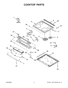 Cooktop Parts parts for Whirlpool Range WEE515S0LS3 from AppliancePartsPros.com