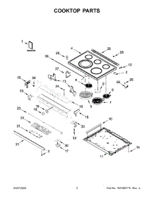 02 - Cooktop Parts parts for Whirlpool Range WEE750H0HV4 from AppliancePartsPros.com