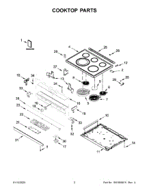 02 - Cooktop Parts parts for Whirlpool Range WEE750H0HW4 from AppliancePartsPros.com