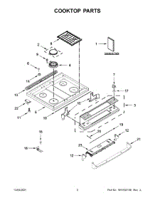 02 - Cooktop Parts parts for Whirlpool Range WEG515S0FS3 from AppliancePartsPros.com