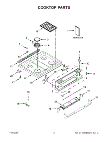 02 - Cooktop Parts parts for Whirlpool Range WEG515S0FV2 from AppliancePartsPros.com