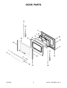 05 - Door Parts parts for Whirlpool Range WEG515S0FV2 from AppliancePartsPros.com